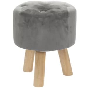 Grey Velvet Stool By Lesser & Pavey