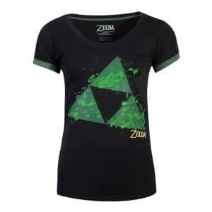 Nintendo - Triforce Splatter Womens Large T-Shirt - Black