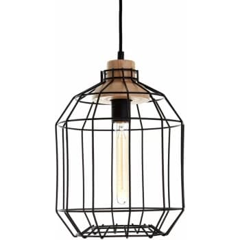 Premier Housewares - Black Metal Wire Pendant Light Modern Elegant Ceiling Light Chandelier 25 x 25 x 120