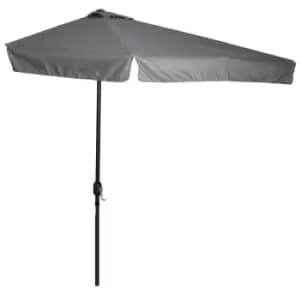 Alfresco 2.3m Half Round Parasol, Grey