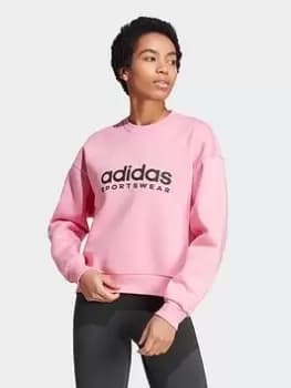 adidas All Szn Printed Crew - Pink, Size XS, Women