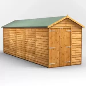 20x6 Power Overlap Windowless Apex Double Door Garden Shed