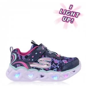 Skechers Heart Lights Infant Trainers - Navy/Multi