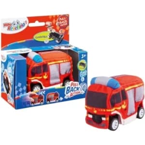 Revellino 23199 Plush Fire Truck with Pull-Back Motor for Playing and Cuddling