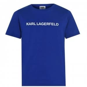 KARL LAGERFELD Junior Boys Basic Print T Shirt - Blue