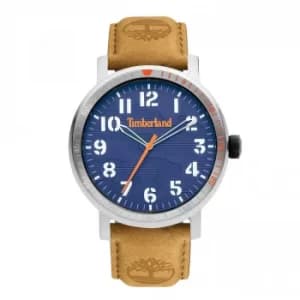 Timberland Tan Leather Strap Watch with Navy Dial