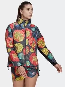 adidas Run Fast Flower Running Jacket, Black Size M Women