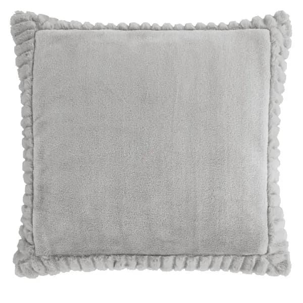 Catherine Lansfield Faux Velvet Cushion Silver