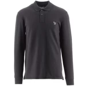 Paul Smith Dark Taupe Long Sleeve Zebra Polo Shirt