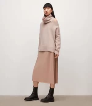 AllSaints Womens Nada 2-In-1 Dress, Pink, Size: M