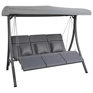 Charles Bentley 3 Seat Swing Chair Grey Steel