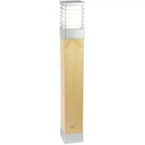 Elstead Halmstad Outdoor Large Bollard Natural Wood & Galvanized , IP65, E27