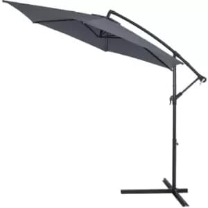 Aluminium Sun Parasol Hanging Banana 3m 3.3m Crank Handle Freestanding Garden Anthracite, 350cm (de)