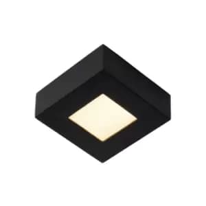 Lucide brice-led - Flush Ceiling Light Bathroom - LED Dim. - 1x8W 3000K - IP44 - Black
