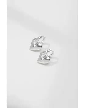 Mood Puffed Heart Huggie Hoop Earrings