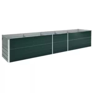 Vidaxl Garden Raised Bed Galvanised Steel 400x80x77cm Green