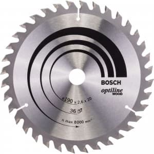 Bosch Optiline Wood Cutting Saw Blade 190mm 36T 20mm
