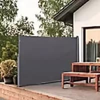 Outsunny Pull-Out Side Awning Sun Protection Steel Frame Retractable Privacy Grey 3x2M