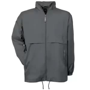 B&C Mens Air Lightweight Windproof, Showerproof & Water Repellent Jacket (L) (Dark Grey)