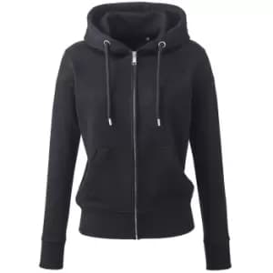 Anthem Womens/Ladies Organic Full Zip Hoodie (L) (Black)