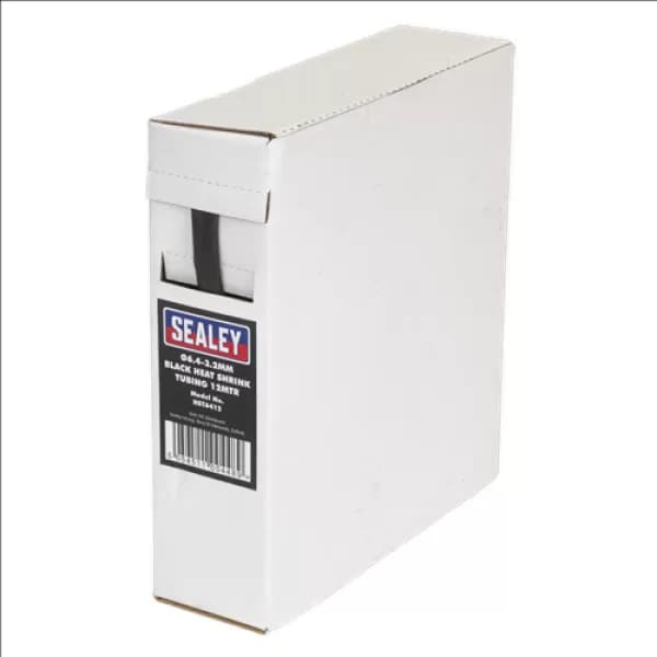 Genuine SEALEY HST6412 Heat Shrink Tubing Black Ø6.4-3.2mm 12mtr