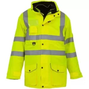 Yoko Hi Vis Multi-Function Breathable & Waterproof 7-In-1 Jacket (Pack of 2) (S) (Hi Vis Yellow) - Hi Vis Yellow
