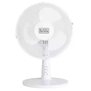 Black & Decker 9Desk Fan with Long Life Motor - White