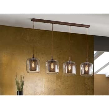 Schuller Fox - 4 Light Crystal Hanging Ceiling Mesh Pendant Brown, E27