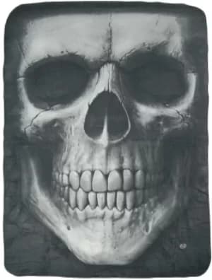 Spiral Solemn Skull Fleece Blanket Blankets black