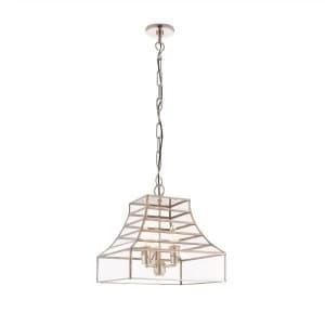 3 Light Pendant Polished Stainless Steel, Glass, E14