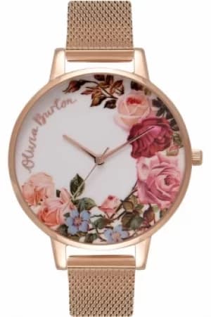 Ladies Olivia Burton English Garden Rose Gold Mesh Watch OB16ER10