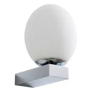 Spa Aglos LED Single Globe Wall Light 3W Cool White Opal Glass and Chrome