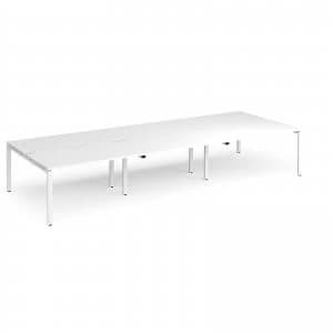 Adapt II Triple Back to Back Desk s 4200mm x 1600mm - White Frame whit