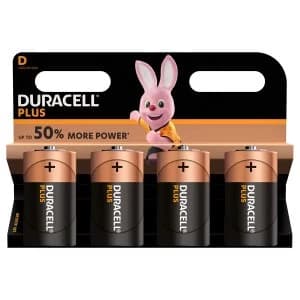 Duracell Plus Power D Batteries - 4 Pack