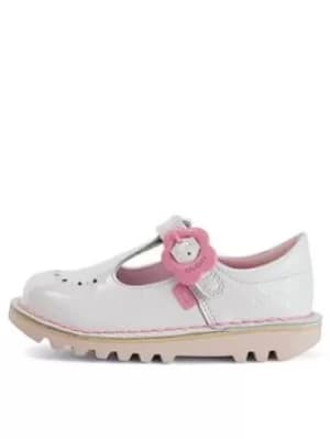 Kickers Kickers Toddler Kick Fleur T Bar Patent Leather Shoe, White, Size 11 Younger