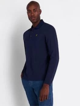 Lyle & Scott Long Sleeve Pique Polo Shirt - Navy