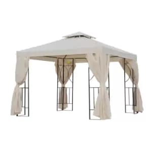 Outsunny 3 X 3M Garden Metal Gazebo Sun Shade Shelter Outdoor Party Tent - Cream