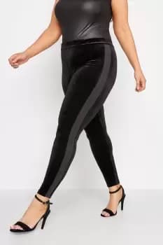 Velvet Contrast Stripe Leggings
