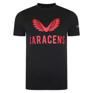 Castore Saracens Logo T Shirt Seniors - Black