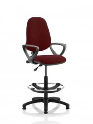 Eclipse I Lever Task Operator Chair Ginseng Chilli Fully Bespoke Colour With Loop Arms with Hi Rise Draughtsman Kit