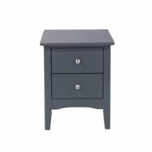 Como Midnight Blue 2 Petite Drawer Bedside Cabinet Blue