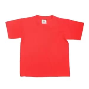 B&C Kids/Childrens Exact 150 Short Sleeved T-Shirt (Pack of 2) (12-14) (Red)