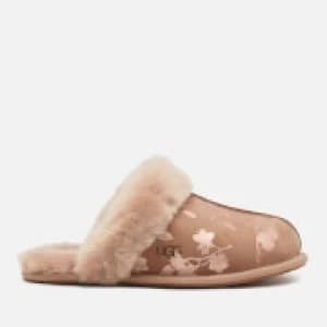 UGG Womens Scuffette II Floral Foil Sheepskin Slippers - Amphora - UK 3