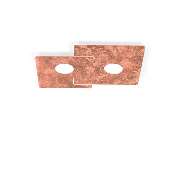 Square Lifestyle Metal Surface Mounted Ceiling Light - Vintage Copper Finish, 2x GX53