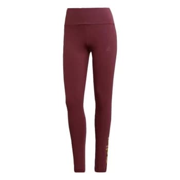 adidas LOUNGEWEAR Essentials High-Waisted Logo Leggings W - Victory Crimson / Gold Metalli