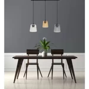 Helam Lucea Straight Bar Pendant Ceiling Light Black, Transparent, Amber, Smokey 70cm