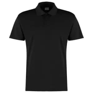 Kustom Kit Mens Micro Mesh Short-Sleeved Polo Shirt (L) (Black)