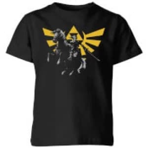 Nintendo The Legend Of Zelda Hyrule Link Kid's T-Shirt - Black - 11-12 Years