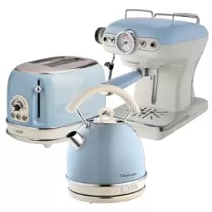 Ariete ARPK18 Vintage 2 Slice Toaster, 1.7L Dome Kettle & Espresso Coffee Maker