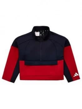 adidas Youth ID Colour Block Track Top - Navy/Red/White, Navy/Red/White, Size 5-6 Years, Women